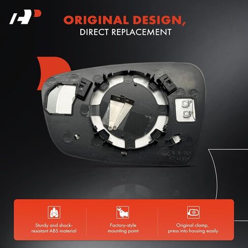 A-Premium 2-PC Driver and Passenger Side Heated Mirror Glass with Backing Plate Compatible with Kia Forte 2014 2015 2016 2017 2018 - Exterior View Flat and Convex Mirror in Kuwait
