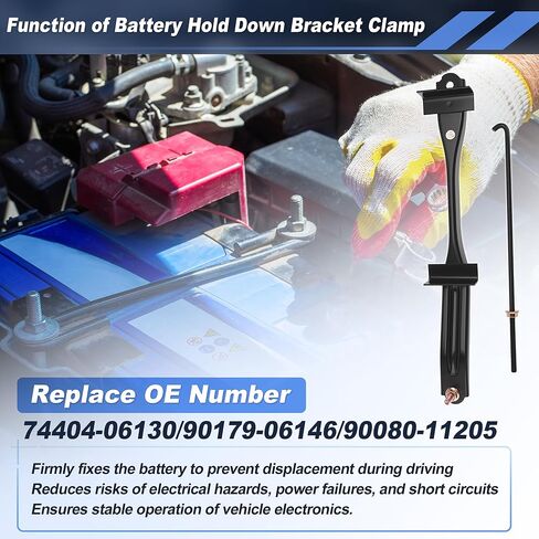 Battery Hold Down with 304 Stainless Steel J Bolt Kit for Toyota Camry 2012-2017 Replaces 74404-06130 Battery Mounting Bracket Kit for Toyota Avalon 2013-2018 in Kuwait