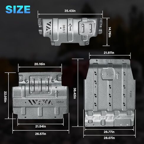 Full Skid Plate Kit with Engine & Transmission Protection Plate Compatible with 2018-2025 Ford F150 4WD 2.7L EcoBoost,3.3L,3.5L EcoBoost,Steel Under Guard Splash Shield in Saudi Arabia