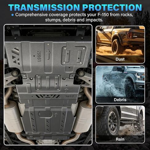 Full Skid Plate Kit with Engine & Transmission Protection Plate Compatible with 2018-2025 Ford F150 4WD 2.7L EcoBoost,3.3L,3.5L EcoBoost,Steel Under Guard Splash Shield in Saudi Arabia