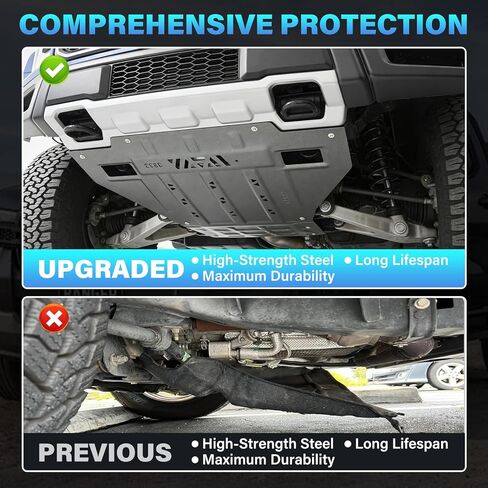 Full Skid Plate Kit with Engine & Transmission Protection Plate Compatible with 2018-2025 Ford F150 4WD 2.7L EcoBoost,3.3L,3.5L EcoBoost,Steel Under Guard Splash Shield in Saudi Arabia