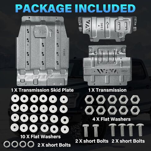 Full Skid Plate Kit with Engine & Transmission Protection Plate Compatible with 2018-2025 Ford F150 4WD 2.7L EcoBoost,3.3L,3.5L EcoBoost,Steel Under Guard Splash Shield in Saudi Arabia