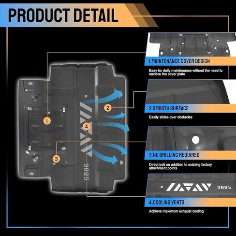 Full Skid Plate Kit with Engine & Transmission Protection Plate Compatible with 2018-2025 Ford F150 4WD 2.7L EcoBoost,3.3L,3.5L EcoBoost,Steel Under Guard Splash Shield in Saudi Arabia
