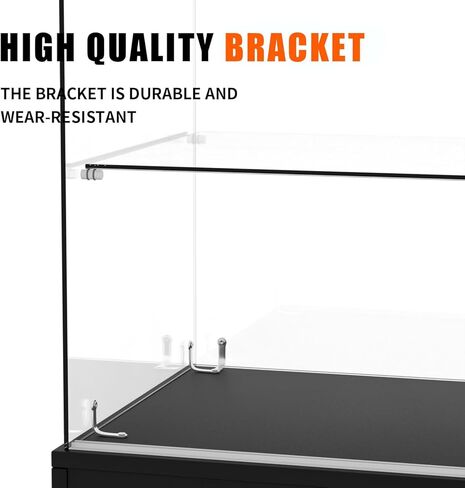 48" W x 18" D x 38" H - Full-View Tempered Glass Display Case - Lockable Multi-Level Storage Cabinet, Suitable for Collectibles, Figurines and Commercial Shop Displays (Black, with Storage Cabinet) in Kuwait