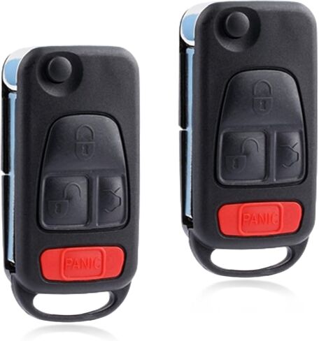 2X Key Fob Remote Keyless Entry Flip Replacement for 1995 1996 1997 1998 1999 2000 2001 2002 2003 2004 2005 C, CL, ML, S, SL Series AMG (NCZMB1K, 2795102559) Professional Programming Required in Saudi Arabia