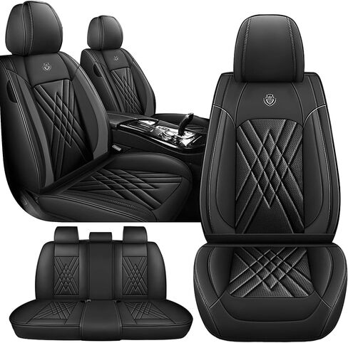 Car Seat Covers for VW Eos 2007-2016, 5 Piece Set Nappa Leather Non-Slip Seat Protectors, Breathable Seat Cover Set. (Standard 5 Seats, Beige) in Kuwait