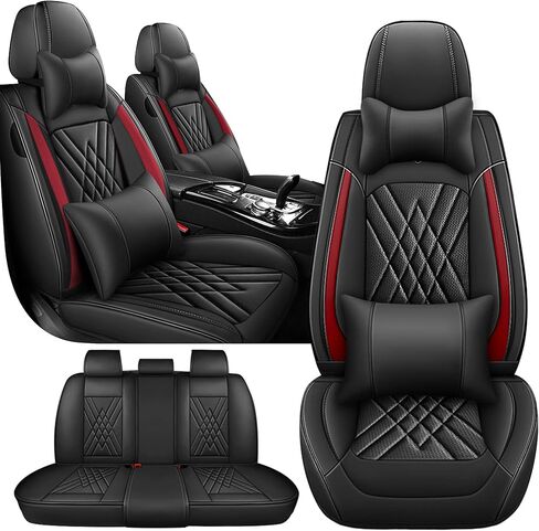 Car Seat Covers for VW Eos 2007-2016, 5 Piece Set Nappa Leather Non-Slip Seat Protectors, Breathable Seat Cover Set. (Standard 5 Seats, Beige) in Kuwait