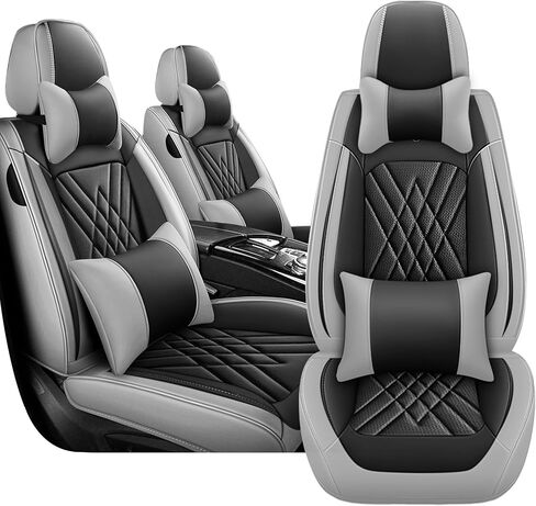 Car Seat Covers for VW Eos 2007-2016, 5 Piece Set Nappa Leather Non-Slip Seat Protectors, Breathable Seat Cover Set. (Standard 5 Seats, Beige) in Kuwait