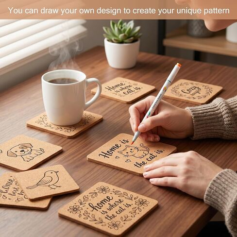 50 Pcs Self-Adhesive Cork Sheets Square, 4" x 4" Cork Tiles Backing Sheets for DIY Coasters and Crafts Decoration 1mm Thick in Saudi Arabia