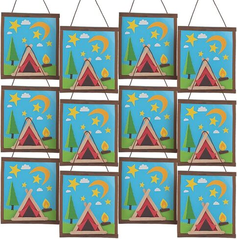 Fun Express Camp Signs Craft Kit for Kids - DIY Craft Activities Vacation Bible School Summer Camps Special Occasions - Creative Projects for Kids to Make - Decorate - Perfect for Parties - 12 Pieces in Kuwait