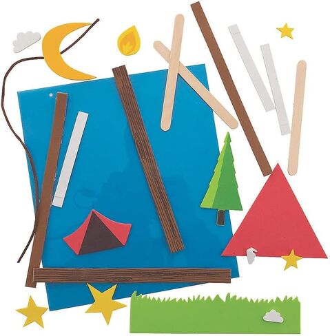 Fun Express Camp Signs Craft Kit for Kids - DIY Craft Activities Vacation Bible School Summer Camps Special Occasions - Creative Projects for Kids to Make - Decorate - Perfect for Parties - 12 Pieces in Kuwait