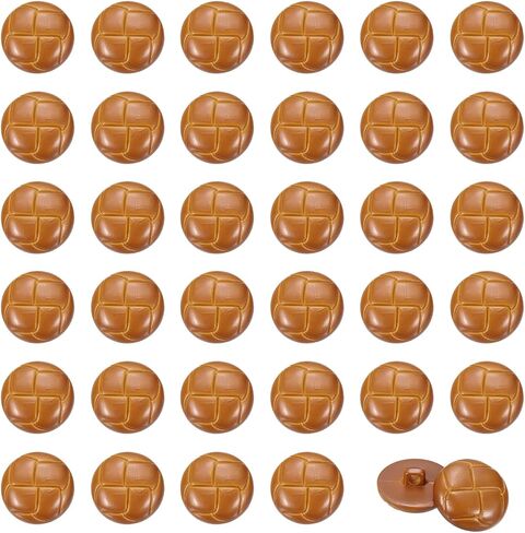 uxcell 50Pcs Imitation Leather Style Shank Buttons, 15mm/0.59inch Plastic Round Sewing Button for DIY Coats Suits Dress Skirts Jackets Clothing Embellishment, Burnt Orange in Kuwait