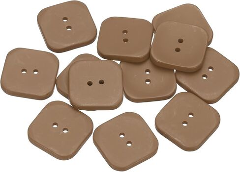 HARFINGTON 12pcs Sewing Button 30mm (1-3/16") 2 Holes Square Resin Button Craft Sewing Replacement Accessories for Clothing DIY Crafts Decoration, Khaki in Kuwait