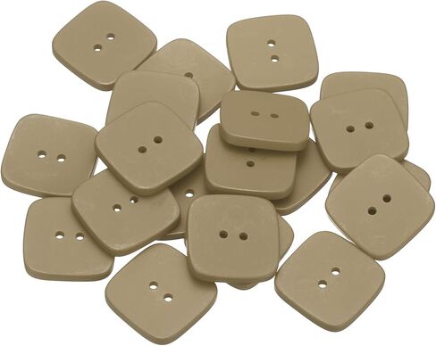 HARFINGTON 12pcs Sewing Button 30mm (1-3/16") 2 Holes Square Resin Button Craft Sewing Replacement Accessories for Clothing DIY Crafts Decoration, Khaki in Kuwait