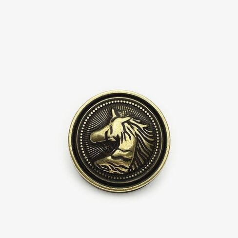10Pcs 18mm Antique Bronze Round Horse Head Pattern Metal Shank Buttons, Equestrian Style Buttons for Blazers, Jackets, Cardigans - Vintage Country Buttons in Saudi Arabia