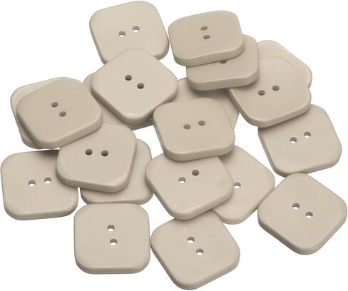 HARFINGTON 12pcs Sewing Button 30mm (1-3/16") 2 Holes Square Resin Button Craft Sewing Replacement Accessories for Clothing DIY Crafts Decoration, Khaki in Kuwait