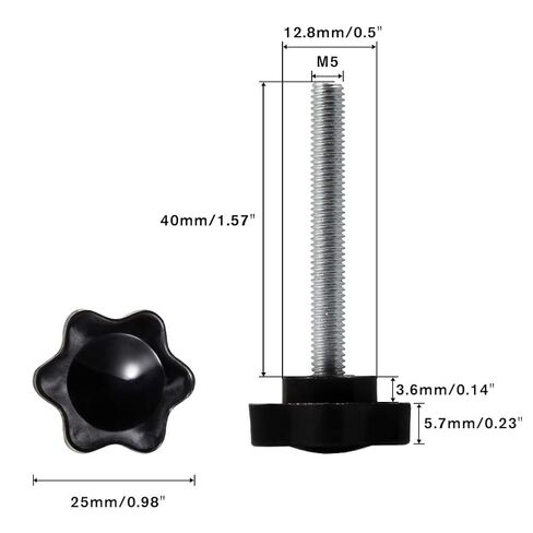 6Pcs Clamping Screw Knob M5 x 30 Plum Hex Shaped Hand Knobs Knurled Thumb Screw Handle Clamping Knob Male Thread Metric Thread in Saudi Arabia