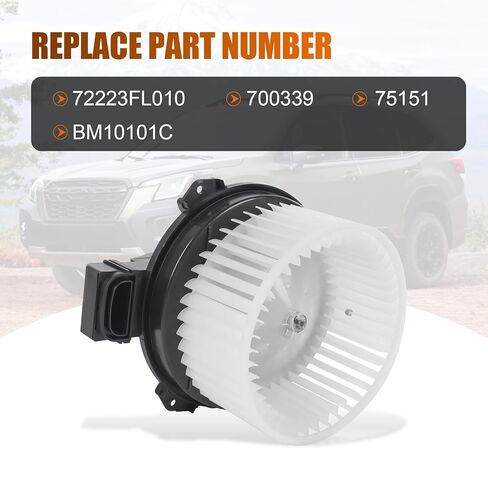 HVAC Heater Blower Motor Assembly Replacement for Subaru Forester 2019 2020 2021 2022 2023 Replaces 72223FL010 700339 75151 BM10101C Front Side in Kuwait