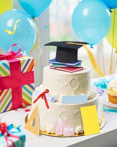 Graduation Cake Toppers, Class of 2026 Cake Decorations, Grad Cap, Scroll Cupcake Toppers for 2026 Graduation Theme Party Supplies in Saudi Arabia