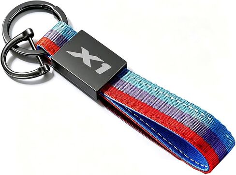 Automotive Keychain for BMW X7 Key Fob, Zinc Alloy Key Ring with X7 Engraved Clip, mStyle Tricolor Nylon Strap, Sporty Luxury Car Key Chain Accessories in Saudi Arabia