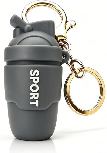 Solid Silicone Protein Shaker Keychain, Novelty Mini Gym Water Bottle Bag Charm, Motivational Workout Gifts in Saudi Arabia
