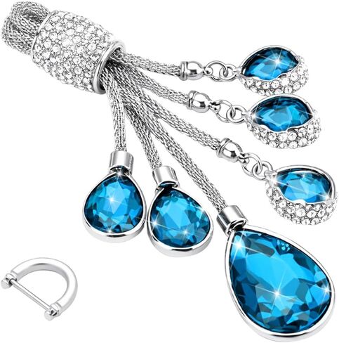 Bling Crystal Car Keychain, Shiny Rhinestone Key Ring for Women Girls, Glitter Key Chain Decorations, Universal Fit (Red) in Saudi Arabia