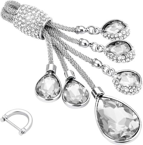 Bling Crystal Car Keychain, Shiny Rhinestone Key Ring for Women Girls, Glitter Key Chain Decorations, Universal Fit (Red) in Saudi Arabia