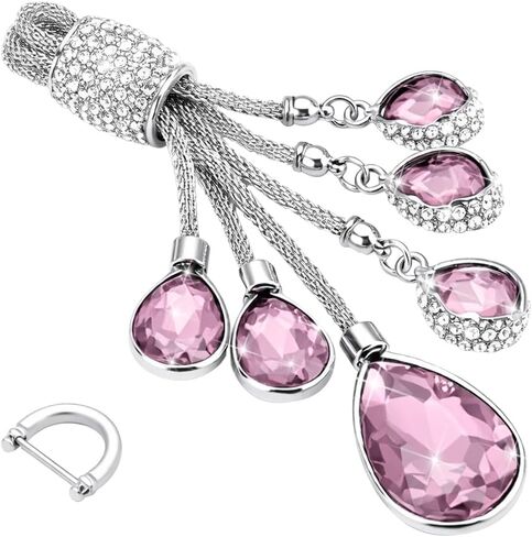 Bling Crystal Car Keychain, Shiny Rhinestone Key Ring for Women Girls, Glitter Key Chain Decorations, Universal Fit (Red) in Saudi Arabia
