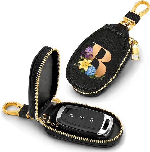 Car Key Bag Keychain Protective Cover with Zipper Key Case for Men and Women in Kuwait