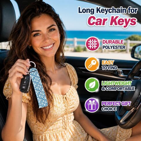 Car Keychain Wristlet,Neoprene Wristlet Strap,Wrist Lanyard for Keys,Wrist,Key Chains Decoration,Gifts for Women Men in Saudi Arabia
