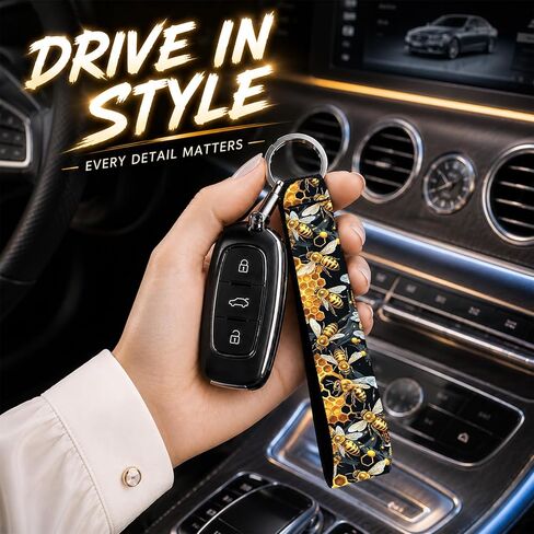 Car Keychain Wristlet,Neoprene Wristlet Strap,Wrist Lanyard for Keys,Wrist,Key Chains Decoration,Gifts for Women Men in Saudi Arabia