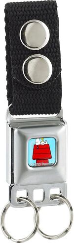 Peanuts Keychain, Seatbelt Buckle Keychain, Snoopy Napping with Woodstock on Dog House Blue in Kuwait