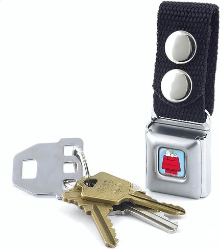 Peanuts Keychain, Seatbelt Buckle Keychain, Snoopy Napping with Woodstock on Dog House Blue in Kuwait