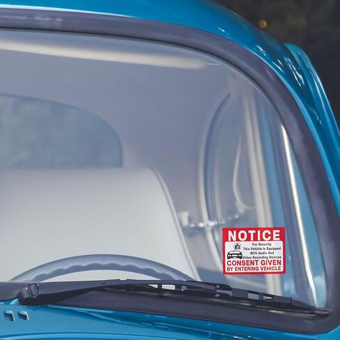 BELATASO10-Pack In Car Camera Recording Sign Stickers, Notice Vehicle is Equipped with Audio and Video Recording Devices Consent by Entering Car Sticker, 3.5"x2.5"Self Adhesive Vinyl Decal. in Saudi Arabia