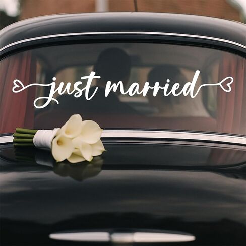 Just Married Vinyl Decal Stickers for Cars for Wall Decor Room Windows Doors (Option 3) in Saudi Arabia