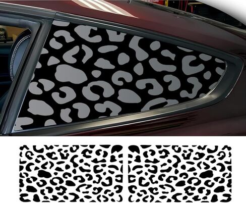 2PCS Rear Window Universal Decals Compatible with Car SUV Trucks,Matte Black Universal Vinyl Exterior Sticker Come with Installation Tool. (Leopard Cheetah) in Kuwait