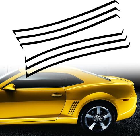 TOMALL 6pcs Car Side Vent Insert Stripe Vinyl Stickers Compatible with Chevrolet Camaro 2010-2015 SS RS LS Thin Inlay Side Vent Gill Decals for Car (Glossy Black) in Kuwait