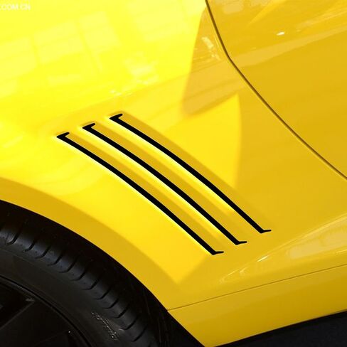 TOMALL 6pcs Car Side Vent Insert Stripe Vinyl Stickers Compatible with Chevrolet Camaro 2010-2015 SS RS LS Thin Inlay Side Vent Gill Decals for Car (Glossy Black) in Kuwait