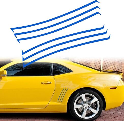 TOMALL 6pcs Car Side Vent Insert Stripe Vinyl Stickers Compatible with Chevrolet Camaro 2010-2015 SS RS LS Thin Inlay Side Vent Gill Decals for Car (Glossy Black) in Kuwait