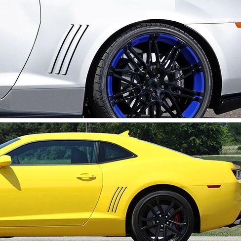TOMALL 6pcs Car Side Vent Insert Stripe Vinyl Stickers Compatible with Chevrolet Camaro 2010-2015 SS RS LS Thin Inlay Side Vent Gill Decals for Car (Glossy Black) in Kuwait