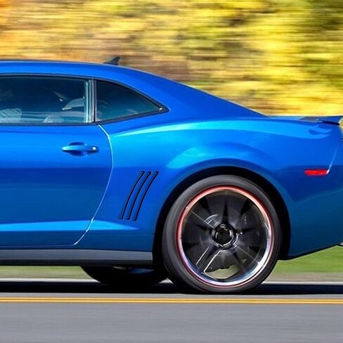 TOMALL 6pcs Car Side Vent Insert Stripe Vinyl Stickers Compatible with Chevrolet Camaro 2010-2015 SS RS LS Thin Inlay Side Vent Gill Decals for Car (Glossy Black) in Kuwait