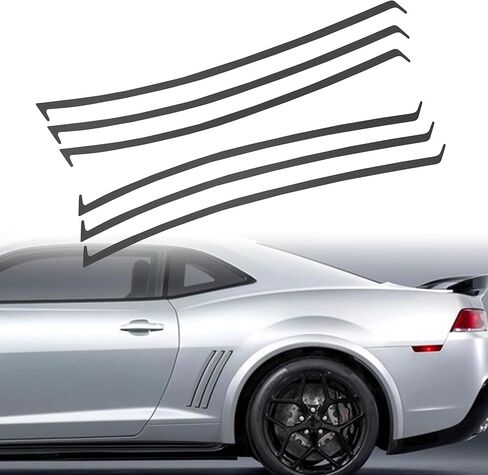 TOMALL 6pcs Car Side Vent Insert Stripe Vinyl Stickers Compatible with Chevrolet Camaro 2010-2015 SS RS LS Thin Inlay Side Vent Gill Decals for Car (Glossy Black) in Kuwait