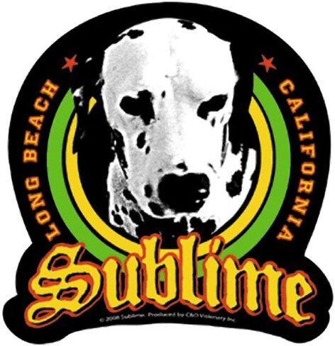 Sublime - Lou Dog on Black with Long Beach California - Sticker / Decal in Saudi Arabia
