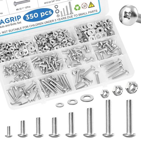 121PCS Nuts and Bolts Assortment Kit, M4 M5 M6 Phillips Head Machine Screws Assorted Set with Storage Case, Small Metric Bolts Nuts and Flat Washers Kit in Saudi Arabia
