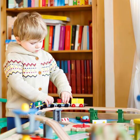 Stobaza 24 PCS Train Track Toys Support Bridge Train Train Pridge يدعم الجسر القطار Riser Train Track Risers إكسسوارات المسار للقطار للقطار الخشبي للقطار البلاستيكي in Kuwait