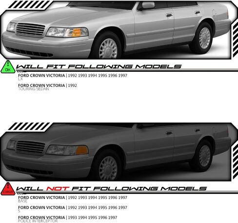 EPIC LIGHTING أضواء إشارة جانبية لوقوف السيارات عدسة وإسكان مع مجموعة المنعطفات متوافقة مع Ford 1992-1997 Crown Victoria Left + Right Side زوج in Kuwait