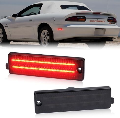 Gempro LED Side Marker Lights Compatible with 1993-2002 Chevy Camaro Red Rear Bumper Parking Signal Lamps 2PCS, Smoked Len in Kuwait