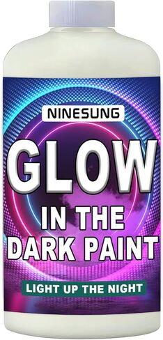 Glow in The Dark Paint, Bright Colors 120ml/4oz Blacklight Paint's, White (Glows Green) Craft Paints, Acrylic Glow Fluorescent Paint Perfect for Art Painting (White (Glows Green),4 Fl Oz) in Saudi Arabia