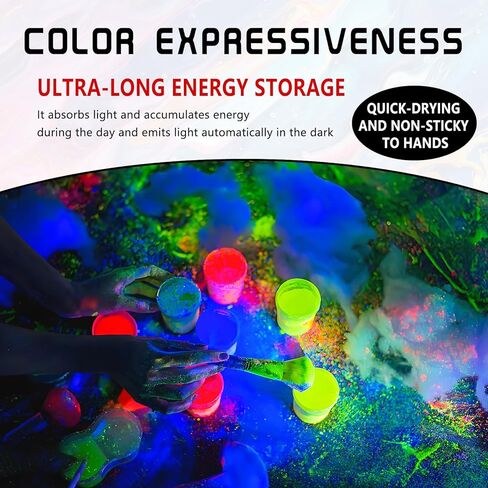 Glow in The Dark Paint, Bright Colors 120ml/4oz Blacklight Paint's, White (Glows Green) Craft Paints, Acrylic Glow Fluorescent Paint Perfect for Art Painting (White (Glows Green),4 Fl Oz) in Saudi Arabia