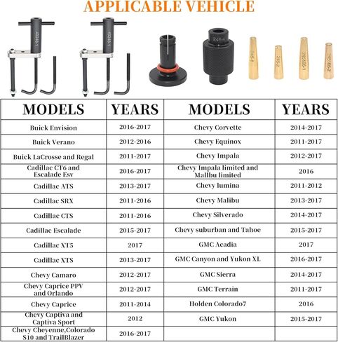 Fuel Injector Rail Assembly Remover Tool Kit GM245, Compatible with Cadillac Chevrolet Saturn Pontiac Subaru 6706 EN-49248 EN-49245 EN-51105 18683AA000, Fuel Injector Seals Install Replace Tools Set in Kuwait